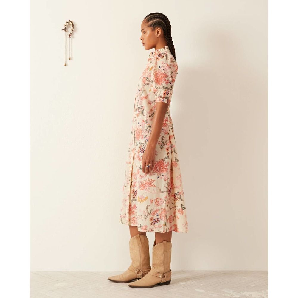 Alix of Bohemia Remi Coral Flower Dress L - Picture 4 of 12
